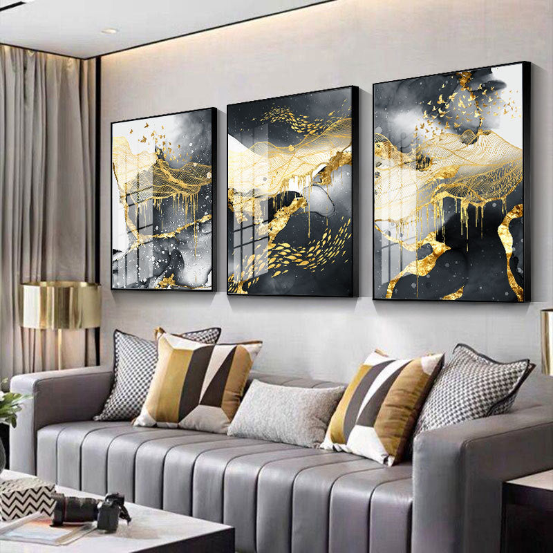 Golden Black And White Wall Art Posters And