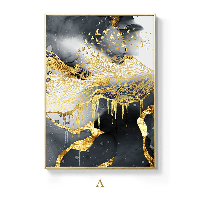 Golden Black And White Wall Art Posters And