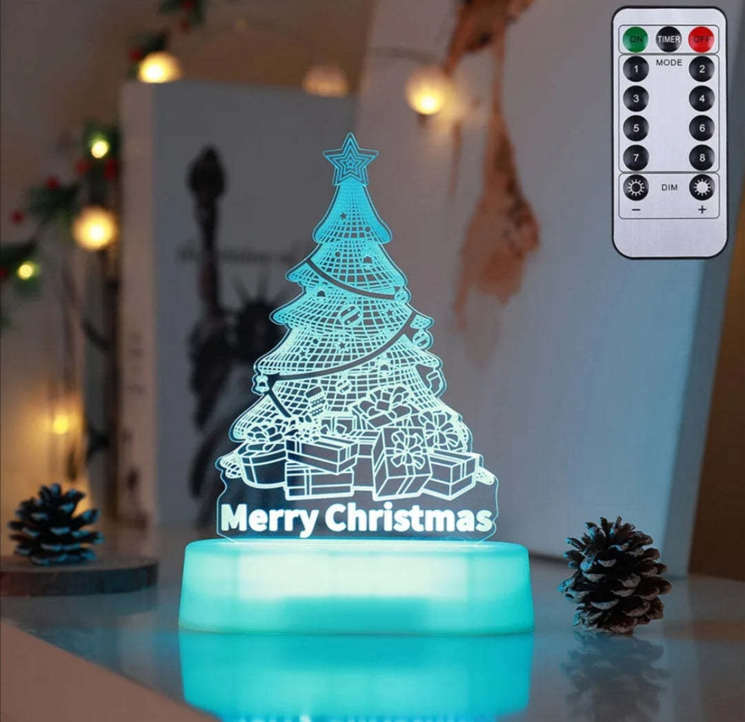 Christmas Decoration 3D Lamp Acrylic LED Night Lights New Year